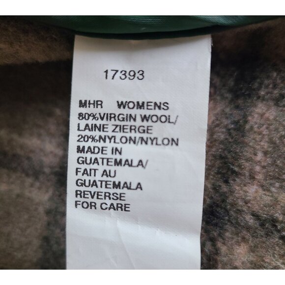 Woolrich Women's Size M Hunter Green Wool Full-Zip Jacket Plaid Collar Lining - Picture 12 of 13